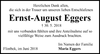 Traueranzeige von Ernst-August Eggers von Kieler Nachrichten