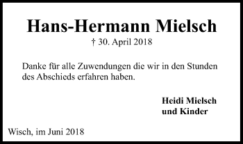 Traueranzeige von Hans-Hermann Mielsch von Kieler Nachrichten