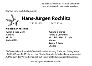 Traueranzeige von Hans-Jürgen Rochlitz von Göttinger Tageblatt