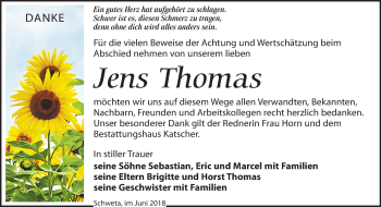 Traueranzeige von Jens Thomas von Leipziger Volkszeitung