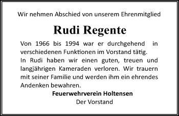 Traueranzeige von Rudi Regente von Göttinger Tageblatt