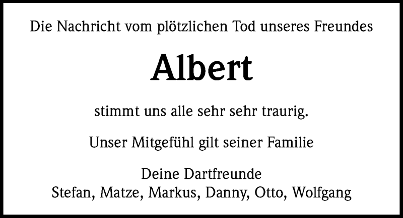  Traueranzeige für Albert Ahrens vom 14.07.2018 aus Göttinger Tageblatt