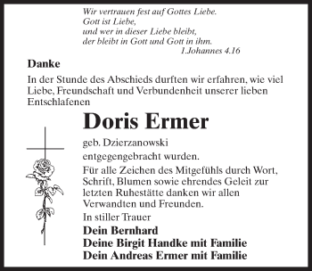 Traueranzeige von Doris Ermer von Märkischen Allgemeine Zeitung