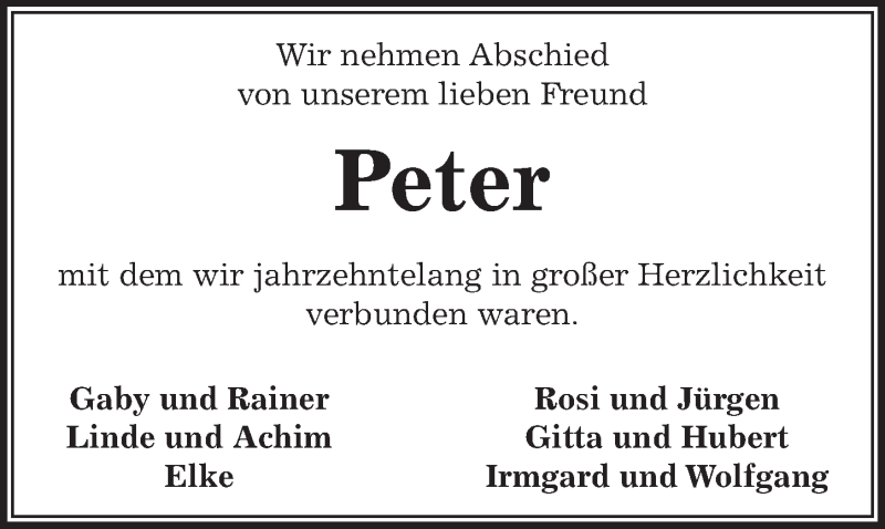  Traueranzeige für Hans-Peter Härke vom 10.01.2019 aus Peiner Allgemeine Zeitung