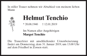Traueranzeige von Helmut Tenchio von Märkischen Allgemeine Zeitung