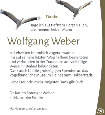 Traueranzeige von Wolfgang Weber von Leipziger Volkszeitung