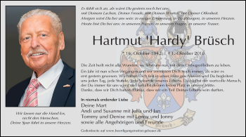 Traueranzeige von Hartmut Hardy Brüsch von Aller Zeitung