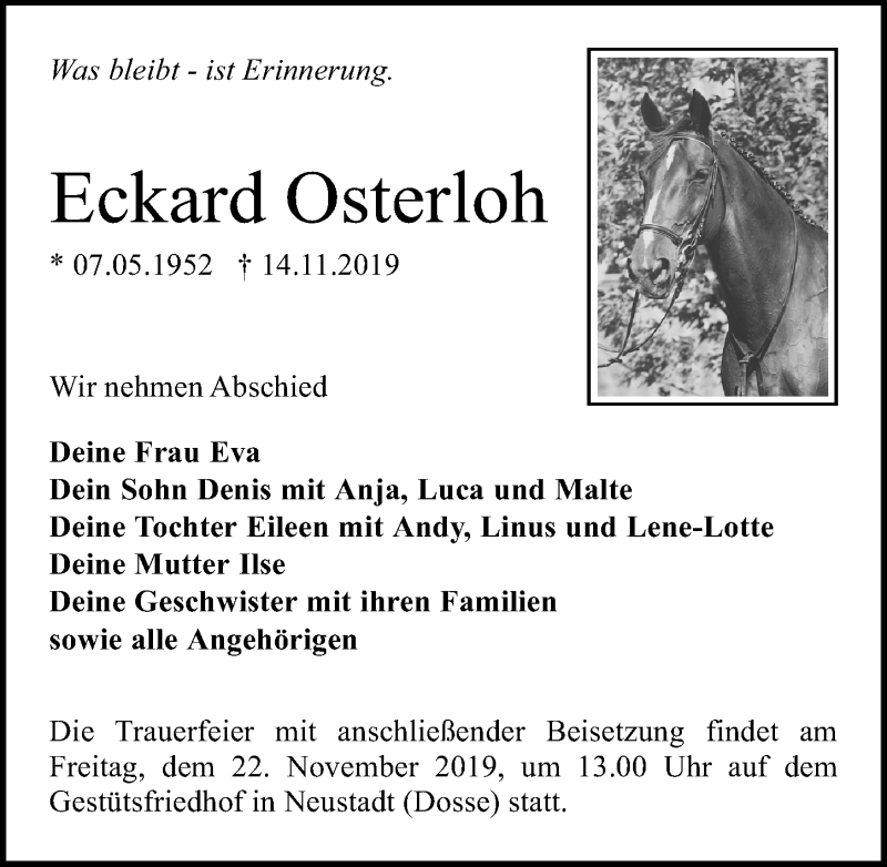  Traueranzeige für Eckard Osterloh vom 19.11.2019 aus Märkischen Allgemeine Zeitung