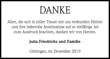 Traueranzeige von Danke  von Göttinger Tageblatt