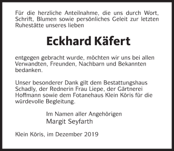 Traueranzeige von Eckhard Käfert von Märkischen Allgemeine Zeitung