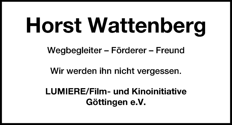  Traueranzeige für Horst Wattenberg vom 09.02.2019 aus 