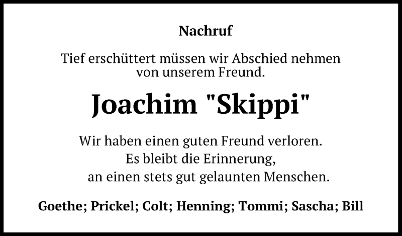  Traueranzeige für Joachim Gienapp vom 27.02.2019 aus Göttinger Tageblatt
