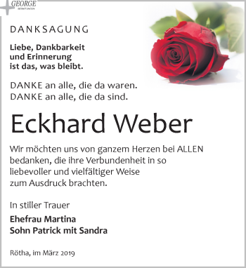 Traueranzeige von Eckhard Weber von Leipziger Volkszeitung
