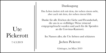 Traueranzeige von Jochen Pickerott von Göttinger Tageblatt