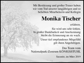 Traueranzeige von Monika Tischer von Ostsee-Zeitung GmbH