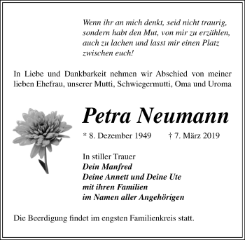 Traueranzeige von Petra Neumann von Märkischen Allgemeine Zeitung