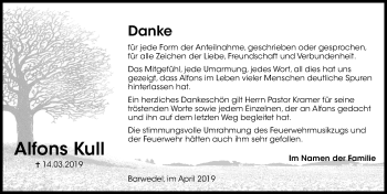Traueranzeige von Alfons Kull von Aller Zeitung