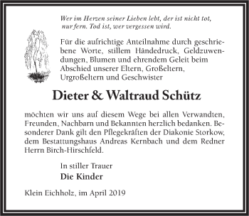 Traueranzeige von Dieter Schütz von Märkischen Allgemeine Zeitung