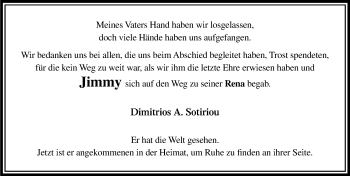 Traueranzeige von Dimitrios A. Sotiriou von Lübecker Nachrichten