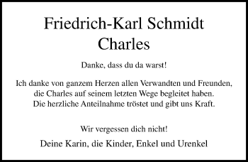 Traueranzeige von Friedrich-Karl Schmidt von Ostsee-Zeitung GmbH