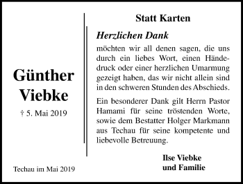 Traueranzeige von Günther Viebke von Lübecker Nachrichten