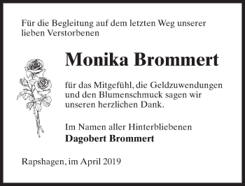 Traueranzeige von Monika Brommert von Märkischen Allgemeine Zeitung