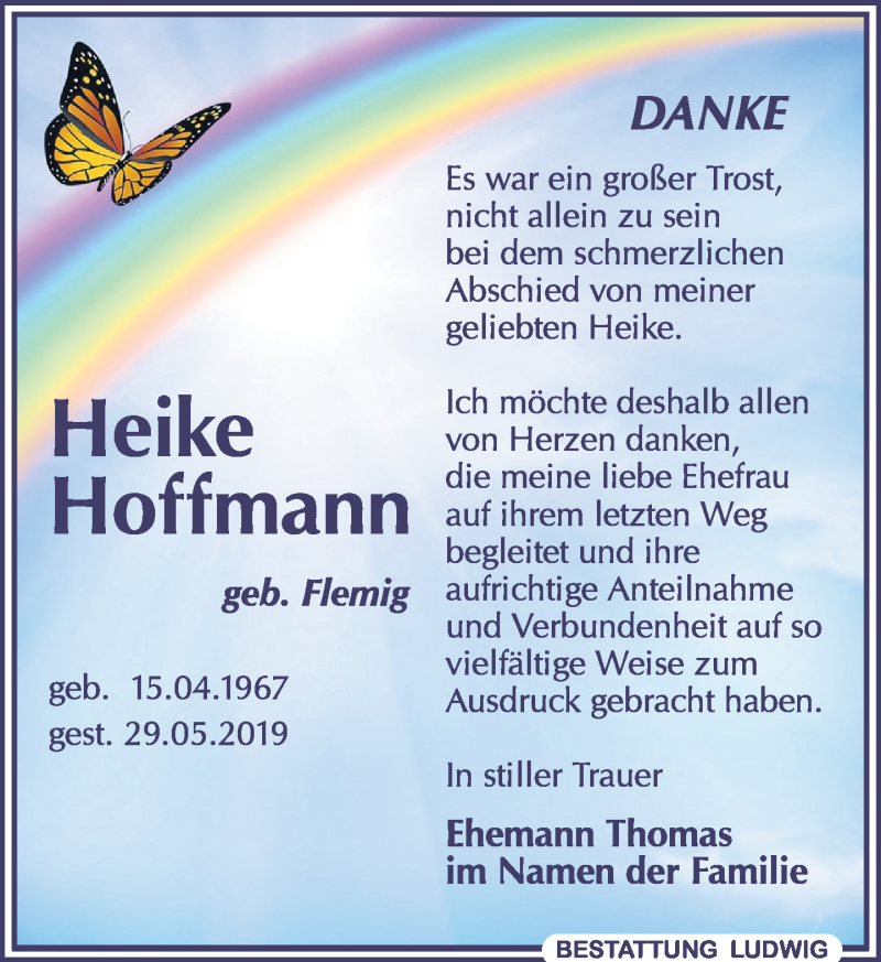  Traueranzeige für Heike Hoffmann vom 22.06.2019 aus Leipziger Volkszeitung