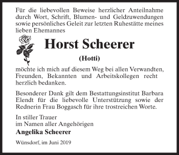 Traueranzeige von Horst Scheerer von Märkischen Allgemeine Zeitung