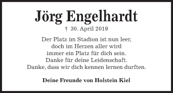 Traueranzeige von Jörg Engelhardt von Kieler Nachrichten