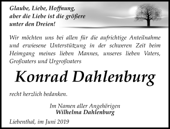 Traueranzeige von Konrad Dahlenburg von Märkischen Allgemeine Zeitung