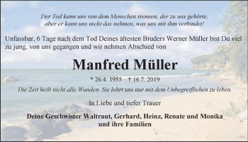 Traueranzeige von Manfred Müller von Ostsee-Zeitung GmbH