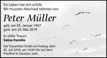 Traueranzeige von Peter Müller von Leipziger Volkszeitung
