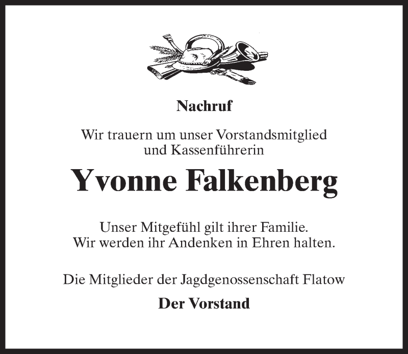  Traueranzeige für Yvonne Falkenberg vom 04.07.2019 aus Märkischen Allgemeine Zeitung