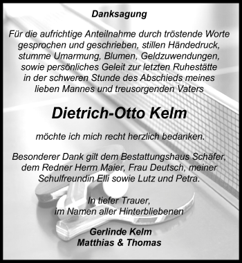 Traueranzeige von Dietrich-Otto Kelm von Märkischen Allgemeine Zeitung