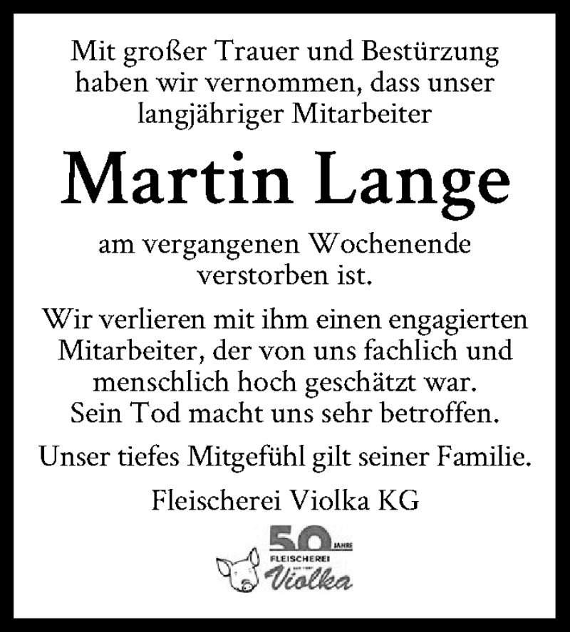  Traueranzeige für Martin Lange vom 10.08.2019 aus Hannoversche Allgemeine Zeitung/Neue Presse