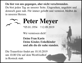 Traueranzeige von Peter Meyer von Ostsee-Zeitung GmbH
