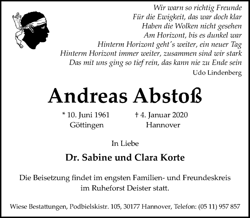 Traueranzeigen Von Andreas Abstoss Trauer Anzeigen De