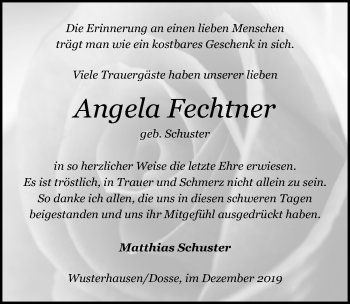Traueranzeige von Angela Fechther von Märkischen Allgemeine Zeitung