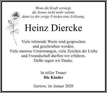 Traueranzeige von Heinz Diercke