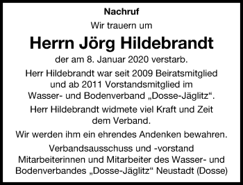 Traueranzeige von Jörg Hildebrandt