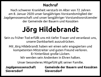 Traueranzeige von Jörg Hildebrandt