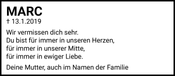 Traueranzeige von Marc  von Göttinger Tageblatt