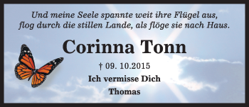 Traueranzeige von Corinna Tonn von Kieler Nachrichten