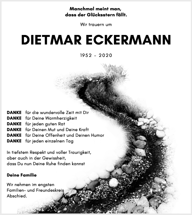  Traueranzeige für Dietmar Eckermann vom 17.10.2020 aus Göttinger Tageblatt