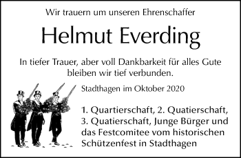 Traueranzeige von Helmut Everding von Schaumburger Nachrichten