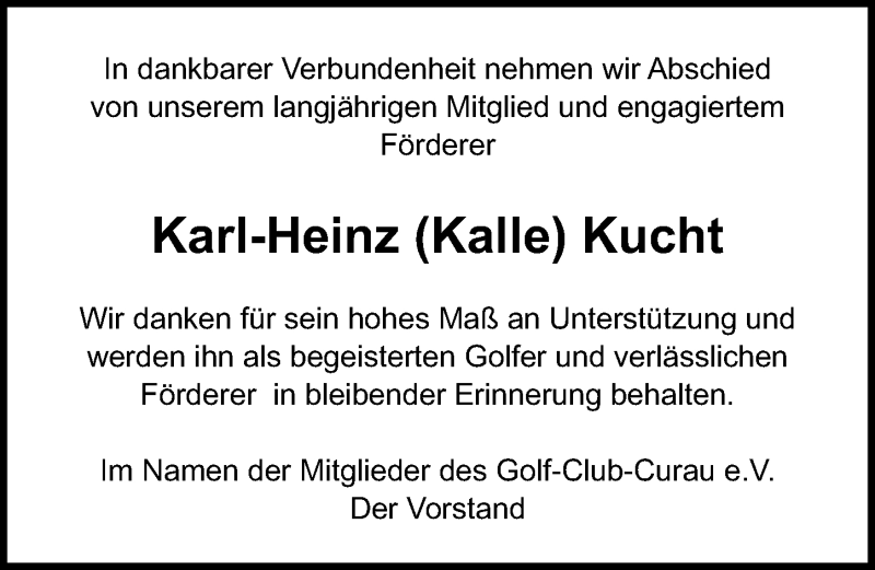  Traueranzeige für Karl-Heinz Kucht vom 03.10.2020 aus Lübecker Nachrichten