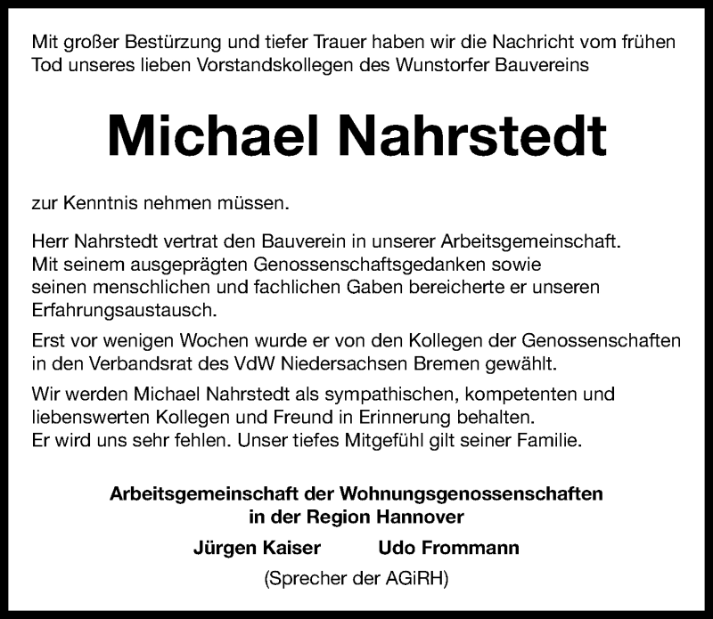  Traueranzeige für Michael Nahrstedt vom 02.10.2020 aus Hannoversche Allgemeine Zeitung/Neue Presse