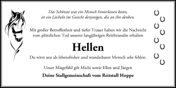 Traueranzeige von Hellen  von Aller Zeitung