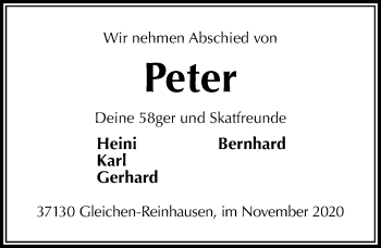 Traueranzeige von Peter  von Göttinger Tageblatt