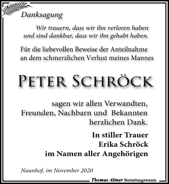 Traueranzeige von Peter Schröck von Leipziger Volkszeitung